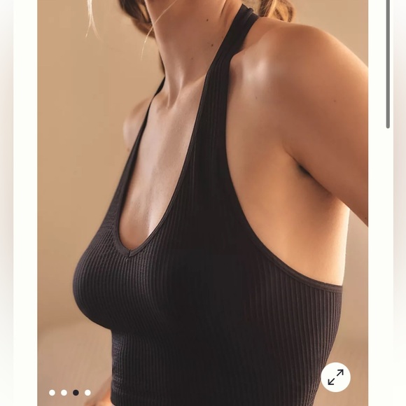 Anthro halter xxs THE REEGAN SEAMLESS HALTER RIBBED CROPPED TANK sz xxs/xs NWT - Picture 3 of 6